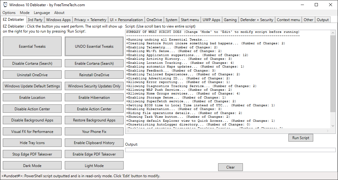 Windows 10 Debloater Tool  Debloat GUI (Updated July 12, 2022! V2.3) - FreeTimeTech